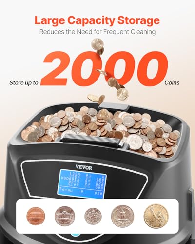 VEVOR Upgraded Coin Counter, Coin Sorter and Wrapper Machine with Handle