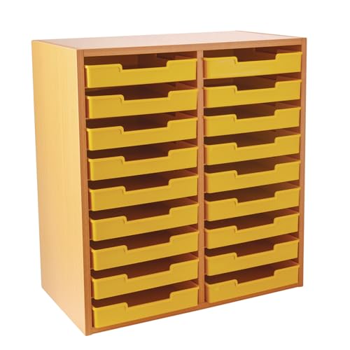 Really Good Stuff Oak 18-Slot Mail Center with Trays - Single Colors