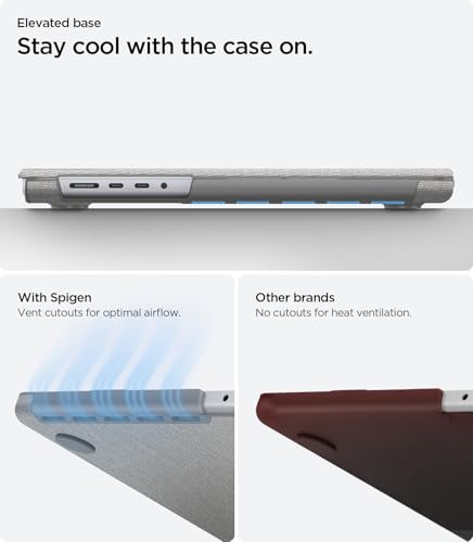 Spigen for MacBook Pro 14 inch Case M4/Pro/Max (2024) M3/M2/M1/Pro/Max (2023-2021) A3112 A3185 A3401 A2918 A2992 A2779 A2442, Urban Fit Premium Knit Fabric Case, Heather Gray