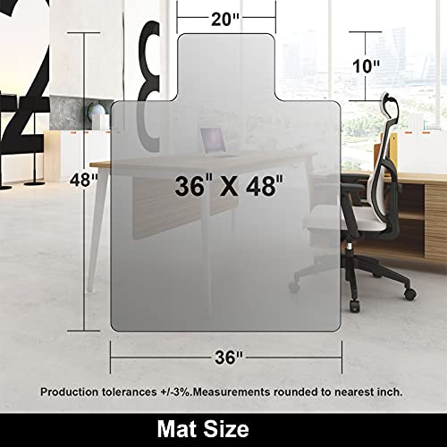 AiBOB Office Chair Mat for Hardwood Floor, 36" x 48" Clear Floor Protector