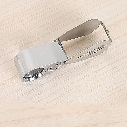GTFDXJ 40 Uv Light Led Magnifier Brightness Working Tool Lightweight Folding Magnifying Glass Full Metal Counterfeit Detector