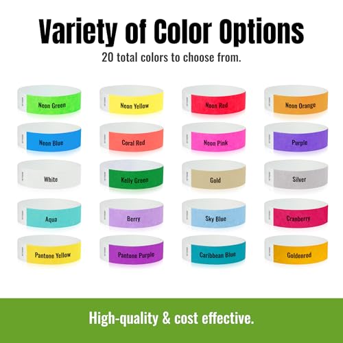 WristCo White Custom Imprint Wristbands - 1,000 Tyvek - Select Qty