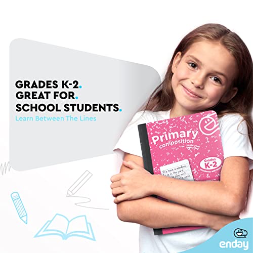 Enday Primary Composition Notebook Grades K-2 (48 Pack) Assorted Colors, 100 Sheets per Notebook, Primary Ruled Composition Book, Primary Composition Notebook for Kids, Kindergarten Notebook