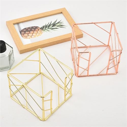 Xuanqiu 3pcs Rose Gold Sticky Note Holder Memo Cube Dispenser Notepad Organizer for Desk