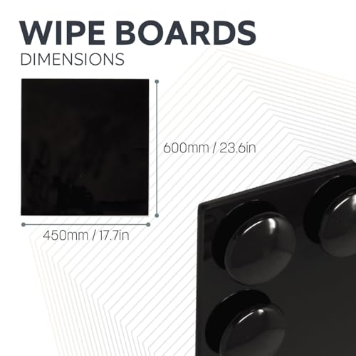 MagniPlan 600 x 450 Magnetic Glass Wipe Board - Black
