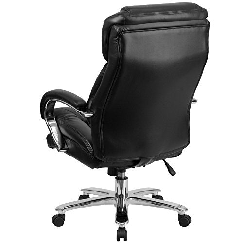 BizChair 24/7 Intensive Use Big & Tall 500 lb. Rated Black LeatherSoft Swivel Ergonomic Office Chair with Loop Arms