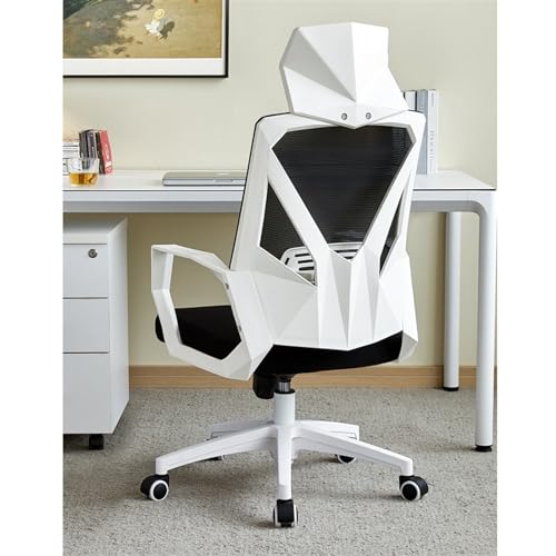 AEYSD-456 Chair Back Support Office Chair Comfortable Home Swivel Chair Conference Mesh High Back Chair with Pillow, Armrests and Wheels, Ergonomic Chair(Beige)