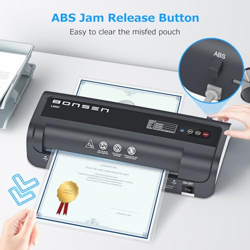 Bonsen Laminator Machine with 100 Laminating Sheets, Thermal Laminator
