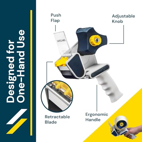 Excell EC-326 Safeguard Packing Tape Dispenser, 3" Wide, 3" Core, 1 Gun