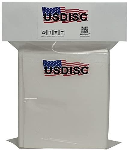 USDISC Plastic Sleeves, Binder Filing, Double-Sided 2 Disc, White, Pack of 5000