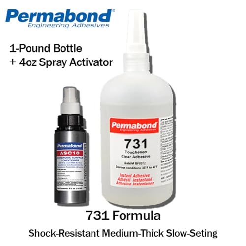 Permabond 731 (1oz Bottle) Instant Adhesive-Toughened & Flexible Slow-Set General Purpose