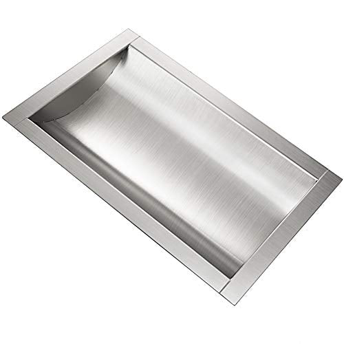 Transaction Tray,Ticketing Windows.304 Stainless Steel Drop-in Deal Tray 12" Deep x 10" Wide x 1.6" High Brushed Finish for Cash Register Window(14 x 10 x 2")