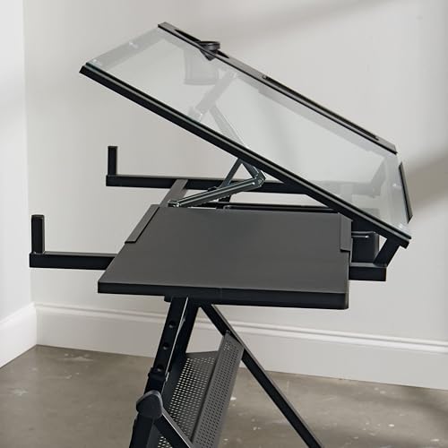 Artist's Loft Artist Table - Glass-Top Table for Drafting, Drawing, Sketching, Painting, and Arts & Crafts - 1 Pack