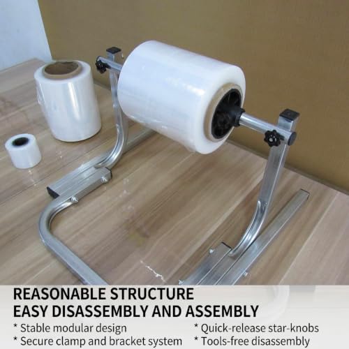 UILMLIO Bubble Wrap Support,Bubble Wrap Dispenser Stand - Heavy Duty Manual Bubble Film Holder with Tension Control, Tabletop Foam Holder with Anti-Slip Base 15cm