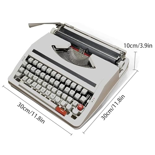Jiangtaom Classic Portable Manual Typewriter, Traditional Portable Vintage Typewriter, Great Gifts for Writers and Authors(White)