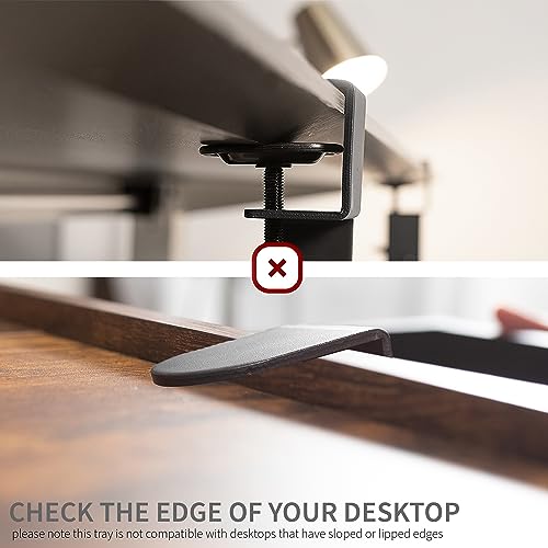 VIVO Black Clamp-on 27 x 11 in Keyboard Tray for Corner Desk, MOUNT-KB10C