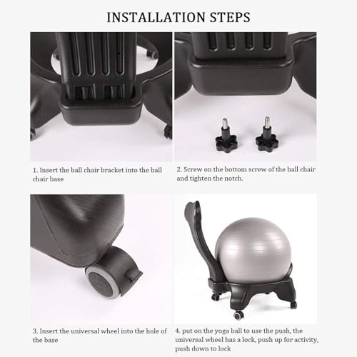 YXCUSAM Yoga Ball Chair, Ergonomic Fitness Ball Seat, Office Balance Ball Posture Chair for Adults/Pregnant Women (Purple)