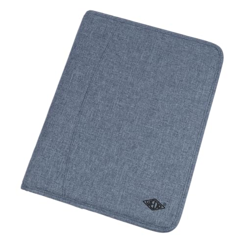 WEDO Ring Binder A4 Denim 2 Ring Binder with Zipper, Blue, 3 Card Slots, 2 Pen Slots, Removable, Large
