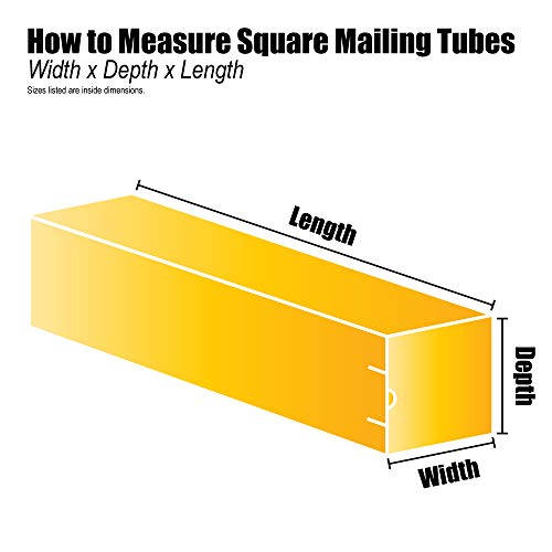 Top Pack Supply Square Mailing Tubes, 3" x 3" x 48", White (Pack of 25)