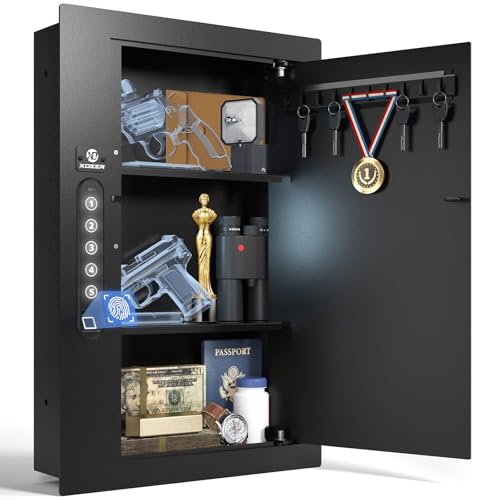 XDeer Biometric Wall Safe Between 16" Studs, Upgraded Hidden Safe