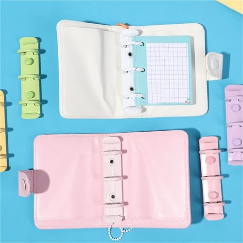 10pcs Metal Spiral Rings Mini 3 Holes Loose Leaf Binder Clips for Notebooks