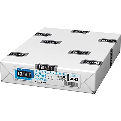 Ncr Paper NCR4643 Carbonless Paper,3-Part Rev,167 Sets-PK,8.5 in. x 11 in.,PK-CY-WE