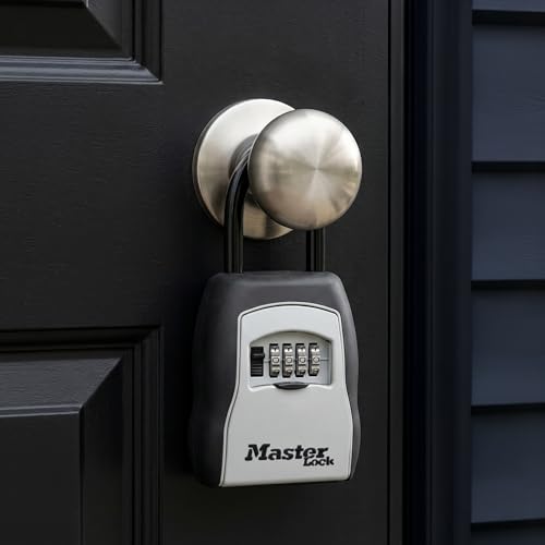 Master Lock Portable Key Lock Box, Combination Lock Box Holds 5 Keys 5400EC