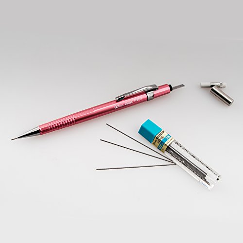 Pentel Sharp Mechanical Pencil (0.7mm) Metallic Rose Pink Barrel, Box of 12 (P207MP1)