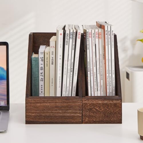 GMWXJKKL Desk File Organizer Magazine Rack - Set of 2 Holders Perfect for Storing Folders, Documents