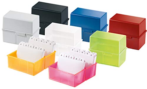 HAN 976-17, Card Index Box A6 Landscape. Innovative, Attractive Design Holds a Maximum of 400 Cards with Steel Hinge, red to Choose from