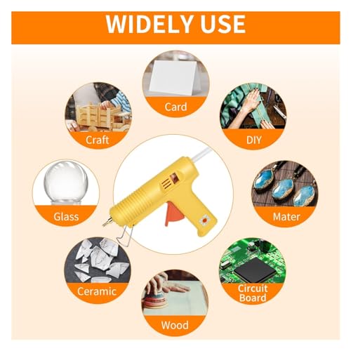 LIBODD Hot Glue Gun 150W Hot Melt Glue Gun with 10pcs 11mm*200mm White Sticks Smart Adjustable Temperature 5pcs Copper Nozzle for DIY Arts, Crafts and Quick Repairs