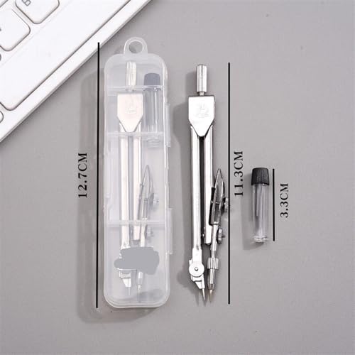 MENGKK Drafting Compasses Metal Compasses Set for Drawing Engineering Circle Design Instrument Tool Office School Student Drafting with Box Pencil Lead