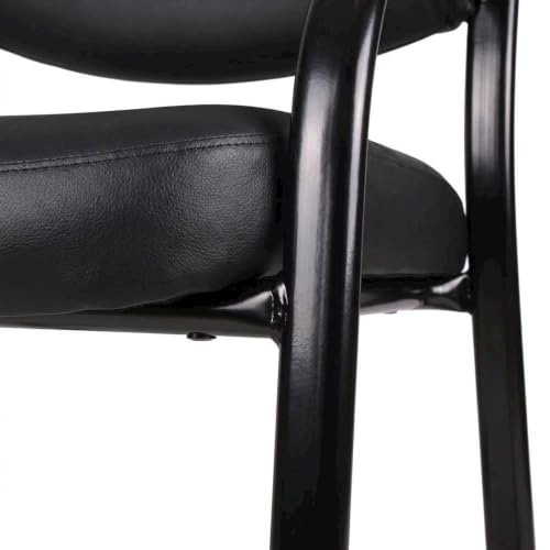Starlight Canyon Home LeatherPlus Side Chair with Arms, Sled Base Office Guest Chair for Reception, Conference Room