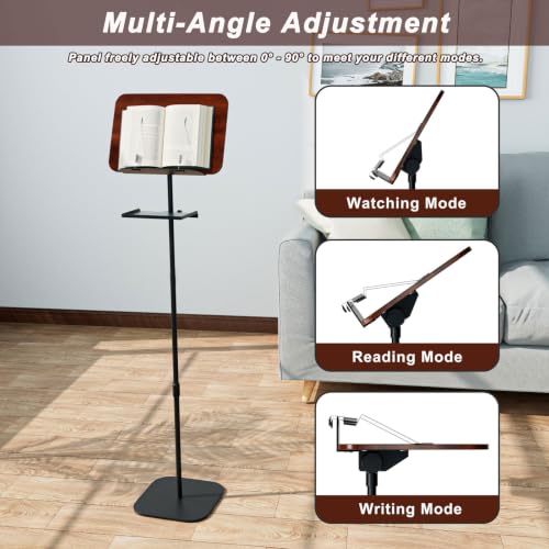 Harlotine Floor Book Stand for Reading, Height Adjustable 33.46"-64.96"