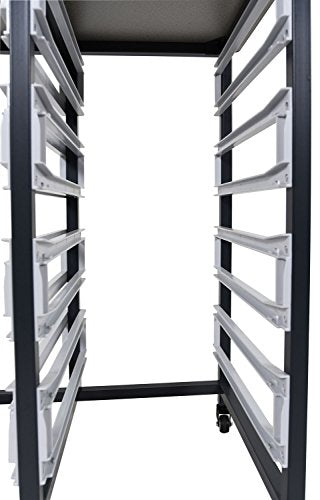 LUXOR MBS-DR-8L Mobile Bin System - Double Row Gray 20 L x 30 75 W x 37 5 H