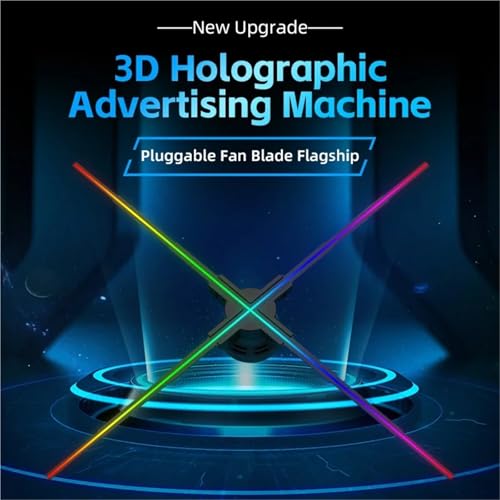 3D HD Hologram Fan Projector WiFi 80cm LED Sign Holographic Player Support Image Video Shop Bar Party Advertising Display(80cm 1280LED)