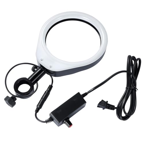 Microscope Accessories Kit Microscope Ring Light Industrial Electronic Video Microscope Adjustable Brightness LED Light Source Large Field of View and Large Area Illuminator Microscope Slides