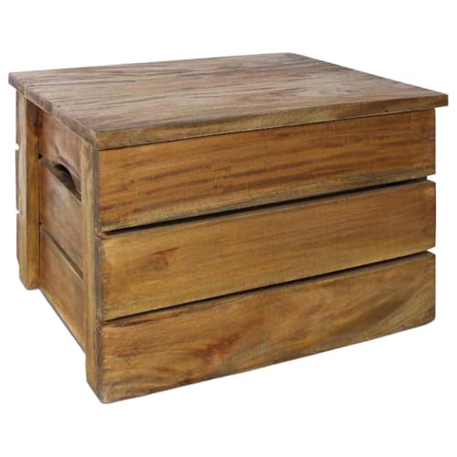 smnyxs Solid Mahogany Wood Storage Crate Set 2 Pieces que Style