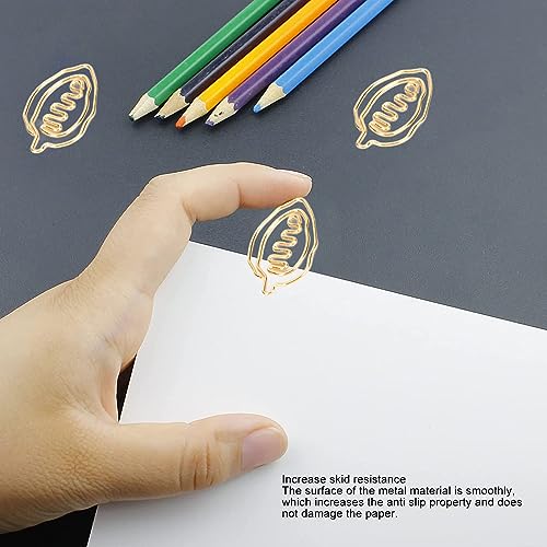 LENmzpomA 30pcs Cute Paper Clips, Special Shape Paper Clips Creatively Cute Plated Metal Bookmark for Students, Stationery Supplies