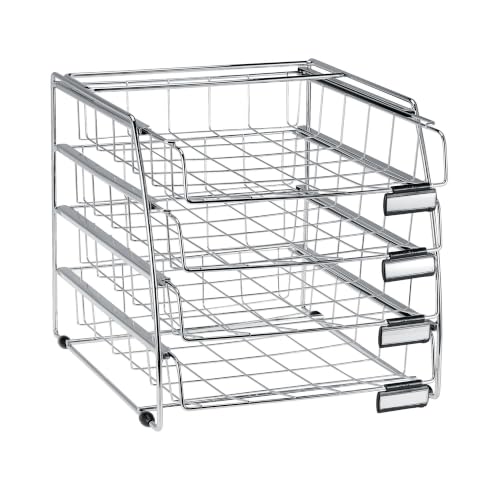 Alba Four-Level Front-Loading Wire Desktop Letter Tray 15 x 12 x 12 Inches