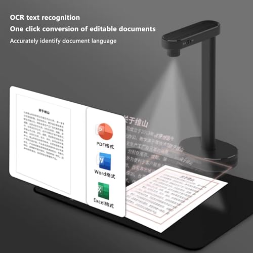 Portable Document Scanner Camera,16MP Book Document Camera With Deskewing,Capture Size A4,OCR Book Scanner For Remote Lessons Office And Education,Compatible with Windows & mac(Size:22 million pixels)
