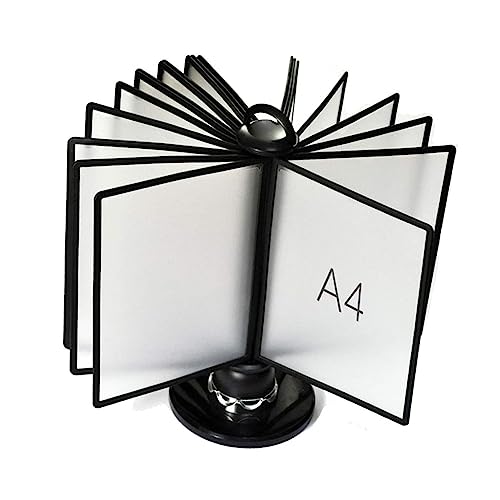 CIRONI Rotating Desk Reference Organizer - Deluxe Catalog Display Rack, 20 Double-Sided Panels, File Organizer for Desk, A4 Letter-Size, for Dining Room Display Product Price List
