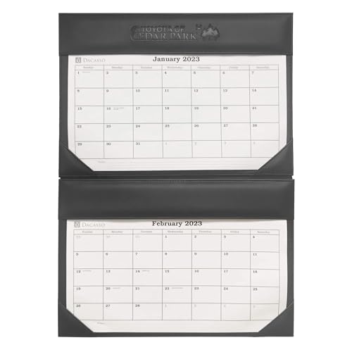 DACASSO Black Leather Wall Calendar Holder - Luxury Calendar - Office Organization & Executive Desk Decor