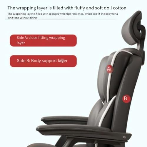 UOPYNE Executive Office Chair, Modern Soft Leather Ergonomic Computer Desk Chair Executive Home Office Boss Chair Swivel Chair, 145° Adjustable Height Durable Base Comfortable Conference Desk Chair