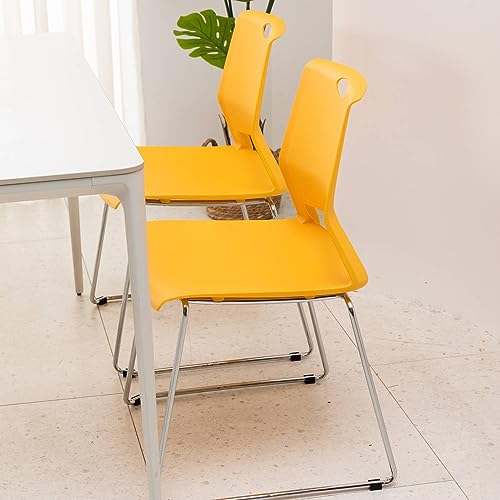 Whiterye Yellow Waiting Room Chairs, Hard Plastic Stackable Chairs Set of 8