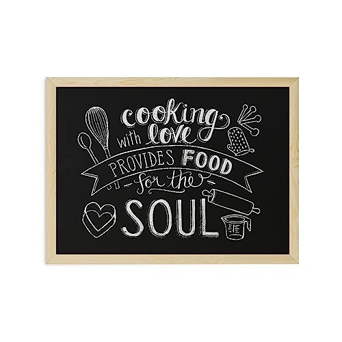 U Brands Chalkboard for Wall, 18 x 24 in, Black Board, Birch Wood Frame