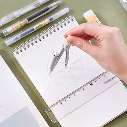 Yuidaaavzz Compass for Geometry 10 Piece Geometry School Set Compass Set with Protractor Rulers Pencil for Math Geometry Best Gift Compass Drawing Tool