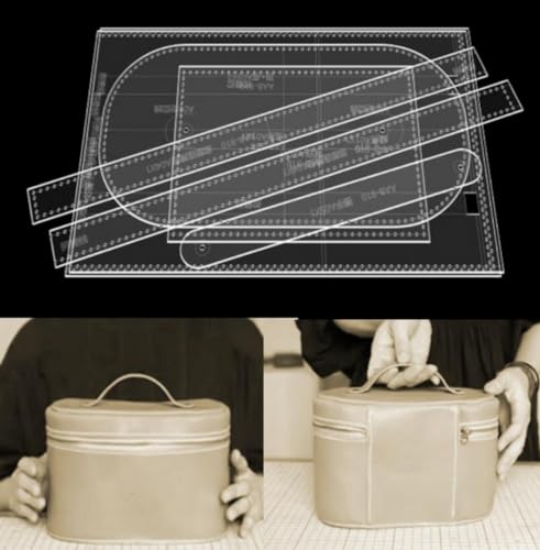 YJIUYUANQ Acrylic Stencil Storage Bag Pattern Transparent Stencil Leather Making Templates 21x15x11cm