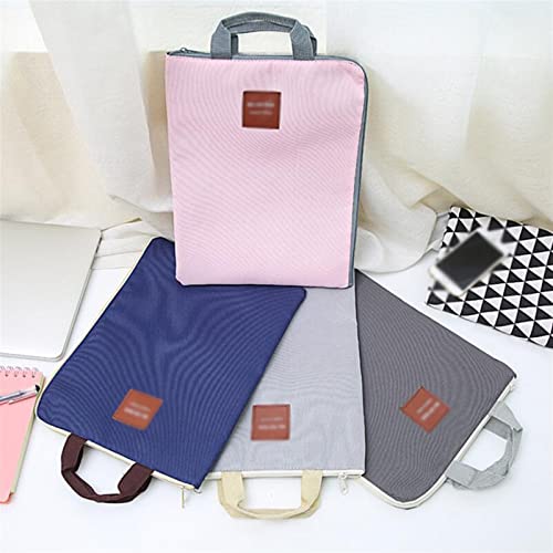 Document Bag Large Canvas A4 File Folder Document Bag Business Briefcase Paper Storage Organizer Bag Stationery School Office Supplies Document Holder (Color : Gray)