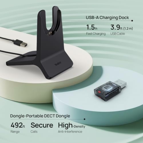 Yealink WH68 Hybrid DECT and Bluetooth ANC Wireless Headset with Microphone